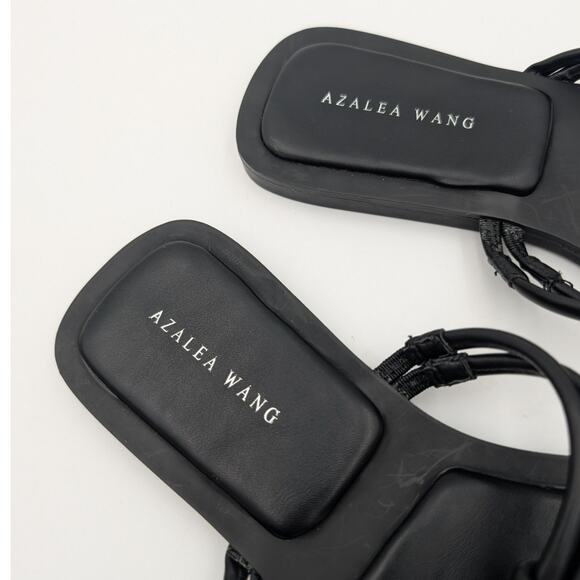 Azalea Wang Stetson Tubular Straps Knot Flat Sandals Womens Black Size US11 EU41 - Picture 11 of 12